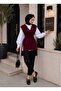 سترة نسائية طويلة سوداء بياقة على شكل حرف V وحزام - 2
