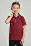 Children's Burgundy 2-Piece Polo Collar Short Sleeve and Long Sleeve School T-Shirt - 2