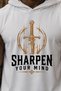 White Sharpen Printed Standard Fit Hooded Sports Athlete Cotton Fabric Sleeveless Men's Athlete Tshirt - 2