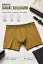 Men's Soldier Boxer Khaki Long Leg Flexible Waist Elastic Soft Fabric Comfortable Cut Daily Underwear - 3
