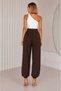 High Waist Pleated Detailed Cuffed Cuff Loose Woven Fabric Trousers - 2