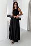 Women's Beige Belted Pleated Detailed Wide Leg Palazzo Trousers