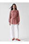 Burgundy Peter Pan collar Plaid Women's Shirt Tunic - 2