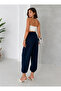 Women's Pleated Waist Elastic Cuff Harem Pants - 6