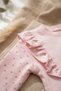 Baby Girl Ruffled Heart Embroidered 2-Piece Set - 100% Cotton Pink Sweatshirt and Patterned Leggings Combination - 4