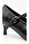 Elnox Women's Black Mary Jane Heeled Shoes with Buckle and Pointed Toe, Stylish Classic Shoes - 5