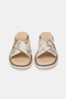 Women's Golden Snake Pattern Genuine Leather Flat Daily Slippers - 4