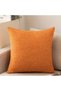 set of 4 linen cushion covers, modern décor style, simple and neutral design, suitable for bedrooms, living rooms, sofas and beds, orange, 60*60 cm. - 5