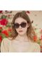 Afaeye Cat Eye Design Acetate Frame Pink Tortoise Sunglasses with Polarized Blue Lenses - 2