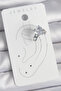 Brass Silver Color Zircon Stone Heart Model Women's Cartilage Earrings - 2