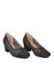 Women's Black Knitted Patterned Heeled Oval Toe Classic Casual and Stylish Heeled Shoes 18386016 Z - 2