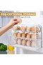 Flippable Egg Fridge Organizer - Slim Egg Holder for Refrigerator Door 30-Egg Capacity Clear Egg Sav - 2