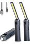 Rechargeable LED Work Light, 2 Pack Foldable USB Portable Flashlight with Magnetic Base, Hook, 270°