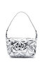 Women's Silver Star Embroidered Puff Shoulder Bag with Adjustable Strap Crossbody Bag