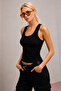 Women's 2-Piece Cotton Terry Thick Straped Basic Blush with Hollow Out Collar - 5