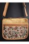 Anatolian-Inspired Bohemian Bag - Tan Suede and Authentic Weaving - 2