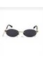Metal oval women's sunglasses black cut glass | gold detailed uv400 protected minimal uv400 - 2