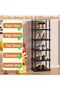 Vertical 6-Tier Shoe Rack, Narrow Freestanding Organizer for Small Spaces, Stackable & Space-Saving - 2