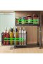 2-Tier Under Sink Storage Metal Kitchen Organizer,Spice Rack Sliding Organizer,Under Sliding Cabinet - 4