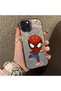 iPhone 15 Pro Max Compatible Spider Man Patterned Silicone Edge Hard Back Case Couple Phone Case - 3