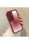 Realme C65 4g Compatible Burgundy Blur Gradient Star Pattern Silicone Case, Aesthetic Shockproof