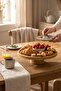 Natural Bamboo Leg Cake & Cake Stand 25X6 cm |   Round Presentation Plate, Dessert & Fruit Serving Plate - 2