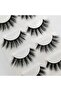 4 Pairs 3D Faux Eyelash Set – Reusable Long Thick Handmade, Hypoallergenic, Includes Tweezer for Ram - 3