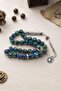 Natural Azurite Stone 33-Piece Prayer Beads with Metal Tassels 8mm Sphere Cut 902837 - 2