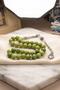 Natural Jade Stone 33 Prayer Beads with Metal Tassel 8mm Sphere Cut 902847