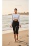 Women's Black Cute Cat Printed Above Knee Stretchy Capri Sports Leggings - 4