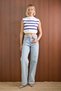 Women's Blue Wide Leg Jean Pants – High Waist 100% Cotton Wide Leg - 6