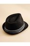 Men Black Embellished Fedora Hat - 2