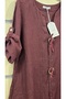 Italian Linen Dress with Large Button Detail - 3
