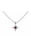 Red Detailed Gothic Symbol Figured Necklace – Silver Color Chain Accessory - 3