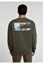 Relaxed Fit Round Neck Plain Men's Green Sweatshirt - 2