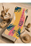 Mustard Pink Tropical Giraffe and Leaf Pattern 70X150 Beach Towel - Cotton Bath Towel - 5