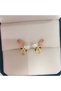 Zircon Stone Detailed Tulip Figured Pearl Ghost Earrings Stylish Women's Jewelry - 2