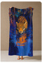 Navy Blue Orange Tiger Illustrated 70X150 Beach Towel - Digital Printed Bath Towel - 4