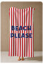 Red and White Striped Beach Towel with the Text "Please" 70X150 - Digital Printed Fade-Resistant Bath Towel - 4