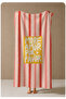 Red and White Striped Summer Slogan 70X150 Beach Towel - Digital Printed Bath Towel - 4