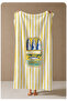 Yellow and White Striped Sardine Patterned 70X150 Beach Towel - Cotton Bath Towel - 4