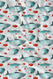 Mint Ground Shark Patterned 70X150 Beach Towel - Digital Printed Bath Towel