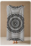 Beige Black Greek Key Mandala Patterned 70X150 Beach Towel - Cotton Bath Towel - 4