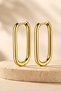 Gold Tone Rectangular Hoop Earrings for Women – Long U-Shaped Statement Earrings, Minimalist Modern Fashion Jewelry - 5