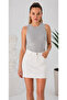 Zargo Model Fitted/Fitted Wide Ribbed Halter Neck Ribbed Stretch Knitted Crop Blouse
