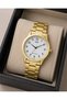 Men's Wristwatch Gold Color with Calendar Casual and Classic Style Japanese Machine with Gift Box - 3