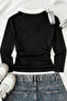 Ophella Polo Collar Embroidered Gathered Long Sleeve Blouse - 5