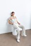 26Ys004 Modal Organza Garnished Sweat