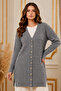 Patterned Mercerized Cardigan N3352 Gray