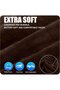 Velvet headboard cover, elastic full-coverage protective stretchy, solid color, dustproof washable (200cm, dark brown). - 4